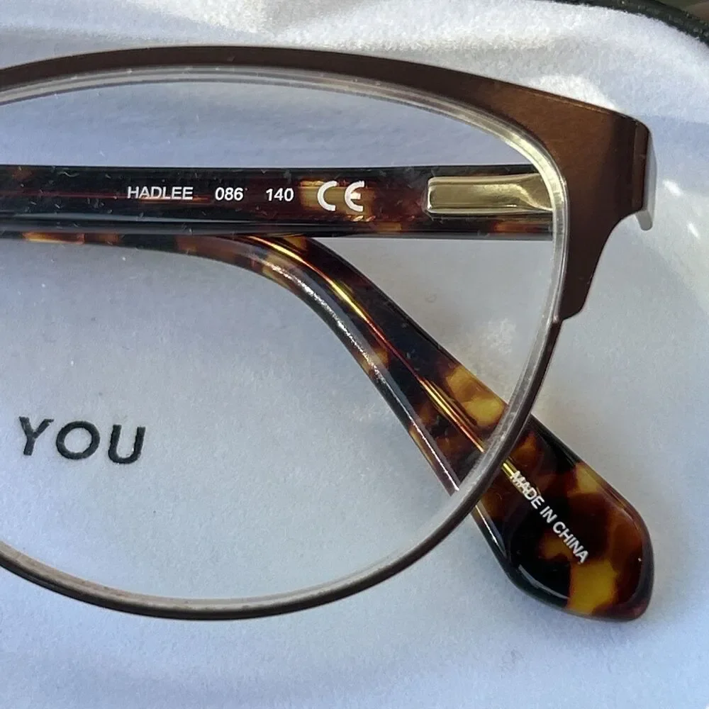 Kate Spade Women's Eyeglasses Havana Plum Metal Cat Eye Frame HADLEE 086 140